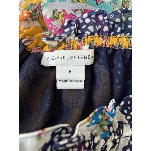 Diane Von Furstenberg Camila Flower Power Dream Silk Top Blouse Off Shou… - Picture 5 of 5